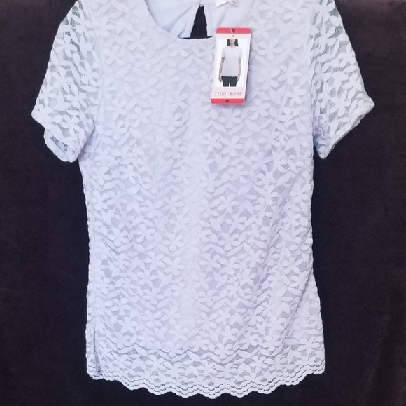 Teddi Rose Tops - Lavender Lace Short Sleeve Women's Blouse